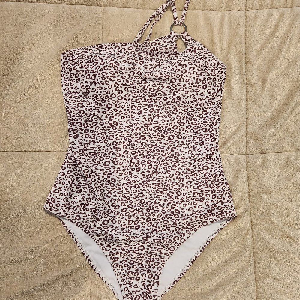 SPOT A WAVE ONE SHOULDER LEOPARD SWIMSUIT